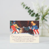 ヴィンテージクリスマスホリデーポストカード シーズンポストカード (スタンド正面)