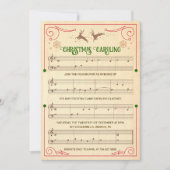 ヴィンテージクリスマスホリデーミュージックシート招待状 招待状 (正面)