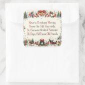 ヴィンテージクリスマスホリデー詩のシール スクエアシール (バッグ)