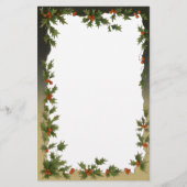 ヴィンテージクリスマスホリビクトリアンー葉ズベリー 便箋 (正面)