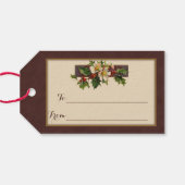 ヴィンテージクリスマスホリーとクリスマスバラ ギフトタグ (裏面横)
