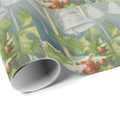 ヴィンテージクリスマスホリーとベル ラッピングペーパー (ロールコーナー)