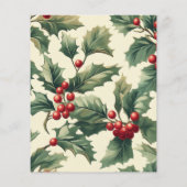 ヴィンテージクリスマスホリーベリーパターンスクラップブック (裏面)