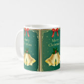 ヴィンテージクリスマスホリーベルズセラミックホリデー コーヒーマグカップ (正面左)