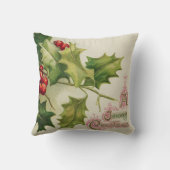 ヴィンテージクリスマスホリーホームデコールピロー クッション (裏面)