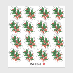 ヴィンテージクリスマスホリーボウ封筒用シール シール