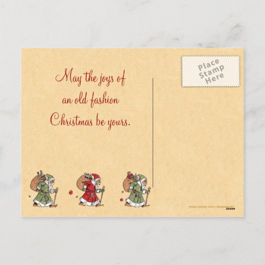 ヴィンテージクリスマスホリーポストカード シーズンポストカード (裏面)