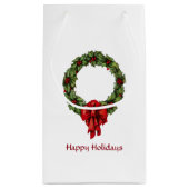 ヴィンテージクリスマスホリーリースとベリー スモールペーパーバッグ (裏面)