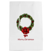 ヴィンテージクリスマスホリーリースとベリー ミディアムペーパーバッグ (裏面)
