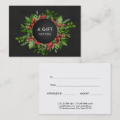 ヴィンテージクリスマスホリーレッドベリー贈与証明書 割引カード (正面/裏面)