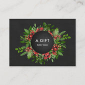 ヴィンテージクリスマスホリーレッドベリー贈与証明書 割引カード (正面)