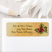 ヴィンテージクリスマスホリー住所 シール (インサイチュ)