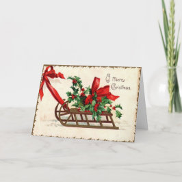 ヴィンテージクリスマスホリー1909エレンクラッサドル シーズンカード