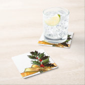 ヴィンテージクリスマスホリー スクエアペーパーコースター (インサイチュ)