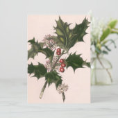 ヴィンテージクリスマスホリー&ベリー招待状 招待状 (スタンド正面)