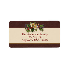 ヴィンテージクリスマスホリー ラベル