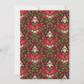 ヴィンテージクリスマスホリー、レッドベリー&レッドボウ 招待状 (裏面)