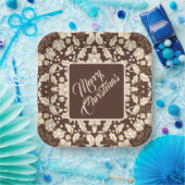 ヴィンテージクリスマスホリ離れーズ、ベリーと花 ペーパープレート (パーティー)