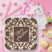 ヴィンテージクリスマスホリ離れーズ、ベリーと花 ペーパープレート (パーティー)