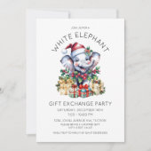 ヴィンテージクリスマスホワイトエレファントギフトエクスチェンジ 招待状 (正面)