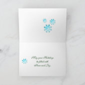 ヴィンテージクリスマスホワイトドーブピンクポインセチア シーズンカード (内部)