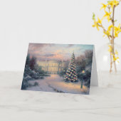 ヴィンテージクリスマスホワイトハウス カード (黄色い花)