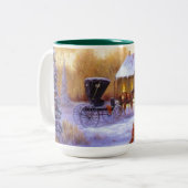 ヴィンテージクリスマスホースキャリッジチルドズスイ ツートーンマグカップ (正面左)