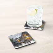 ヴィンテージクリスマスホースキャリッジ冬のシーン コースター (右側)