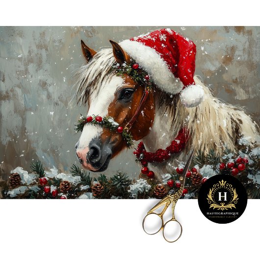 ヴィンテージクリスマスホースポニーデクページ 薄葉紙