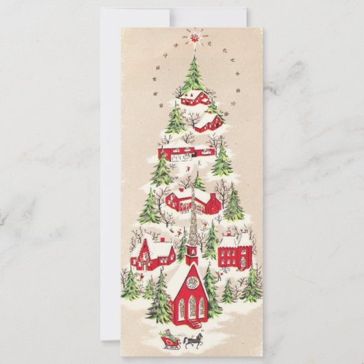 ヴィンテージクリスマスホースライホリデーカード シーズンカード (正面)