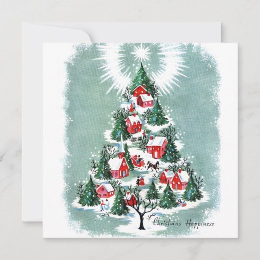 ヴィンテージクリスマスホースライホリデーカード シーズンカード (正面)