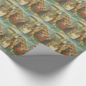 ヴィンテージクリスマスホームカミング ラッピングペーパー (角)