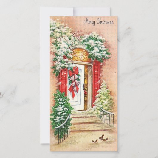 ヴィンテージクリスマスホームドアステップ シーズンカード (正面)
