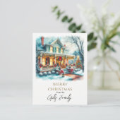 ヴィンテージクリスマスホームホリデーグリーティング ポストカード (スタンド正面)