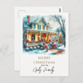 ヴィンテージクリスマスホームホリデーグリーティング ポストカード (正面/裏面)