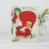 ヴィンテージクリスマスボーイ眠る シーズンカード (スタンド正面)