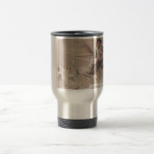 ヴィンテージクリスマスボーイ飛んでいる飛行船ファンタジー トラベルマグ (中央)