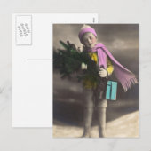 ヴィンテージクリスマスボーイ シーズンポストカード (正面/裏面)