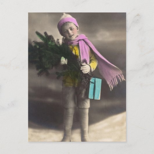 ヴィンテージクリスマスボーイ シーズンポストカード (正面)