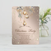 ヴィンテージクリスマスボールバラ金ゴールドクリスマス 招待状 (スタンド正面)