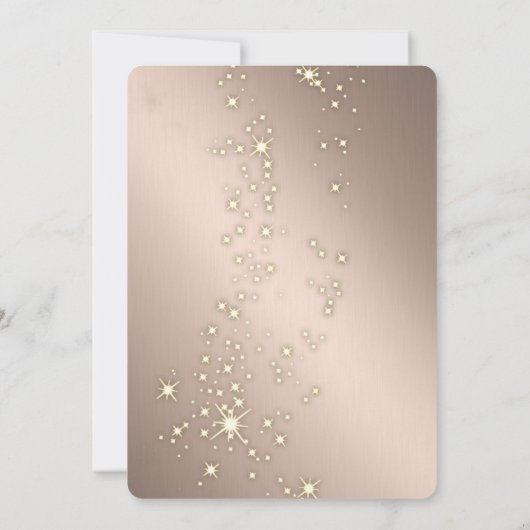 ヴィンテージクリスマスボールバラ金ゴールドクリスマス 招待状 (裏面)