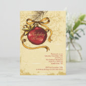 ヴィンテージクリスマスボールホリデークリスマスパーティー 招待状