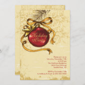 ヴィンテージクリスマスボールホリデークリスマスパーティー 招待状