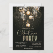 ヴィンテージクリスマスボール花火クリスマス 招待状 (正面)