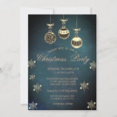 ヴィンテージクリスマスボール、スノーフレーク会社のパーティー 招待状 (正面)