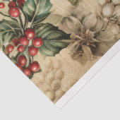 ヴィンテージクリスマスポインセチアフローラエフェメラ 薄葉紙 (詳細)