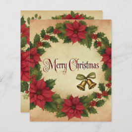 ヴィンテージクリスマスポインセチアリーススクラップブック