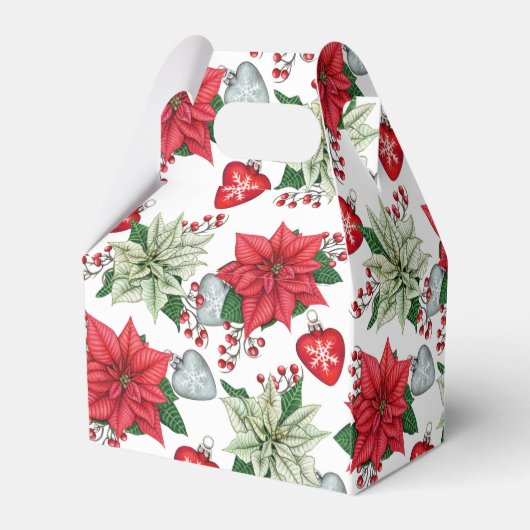 ヴィンテージクリスマスポインセチア花とオーナメント フェイバーボックス (裏面サイド)