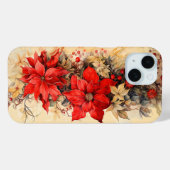 ヴィンテージクリスマスポインセチア花 Case-Mate iPhoneケース (裏面 (横))