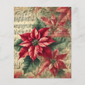 ヴィンテージクリスマスポインセチア音楽スクラップブック (正面)